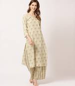 Cream digital print cotton salwar