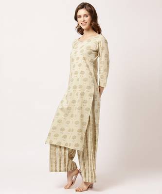 Cream digital print cotton salwar 2
