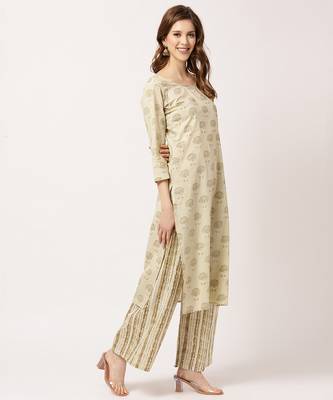 Cream digital print cotton salwar 3
