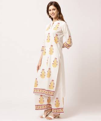 White digital print cotton salwar 2