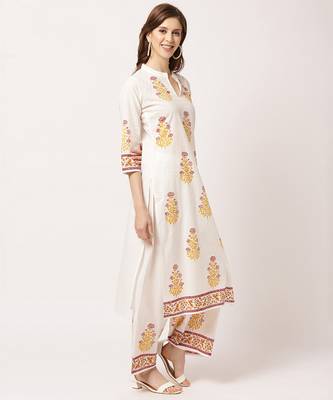 White digital print cotton salwar 3