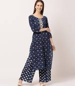 Blue digital print cotton salwar