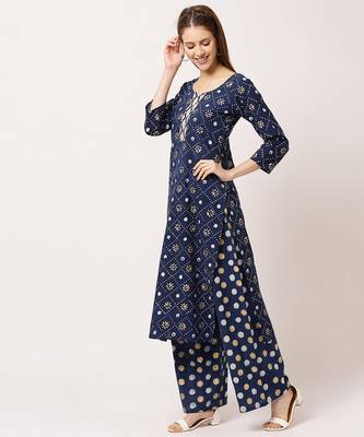 Blue digital print cotton salwar 2