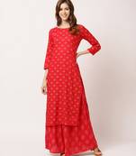 Red digital print rayon salwar