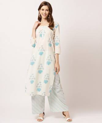White digital print cotton salwar 1