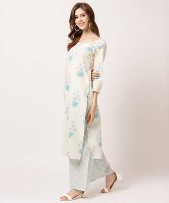 White digital print cotton salwar 2