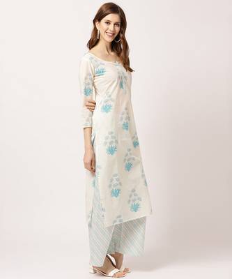 White digital print cotton salwar 3