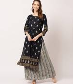 Black digital print cotton salwar