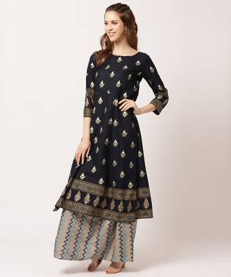 Black digital print cotton salwar 2