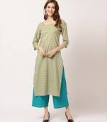 Green digital print cotton salwar