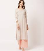 Cream digital print cotton salwar