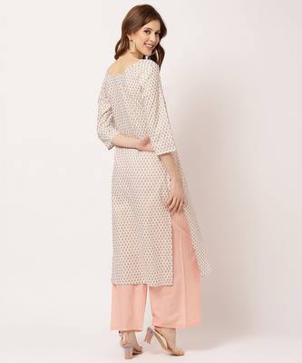 Cream digital print cotton salwar 4