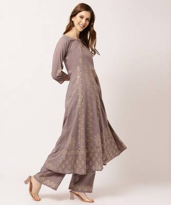 Grey digital print cotton salwar 2