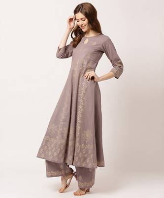 Grey digital print cotton salwar 3