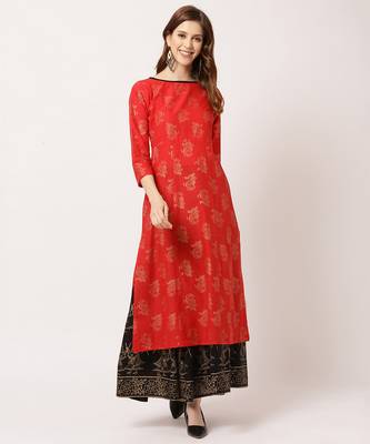 Red digital print cotton salwar 1