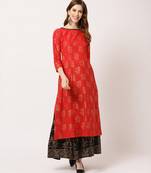 Red digital print cotton salwar