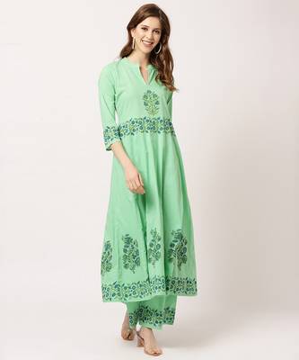 Green digital print cotton salwar 1