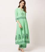 Green digital print cotton salwar
