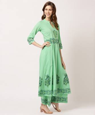 Green digital print cotton salwar 3