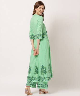 Green digital print cotton salwar 4