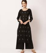 Black digital print cotton salwar