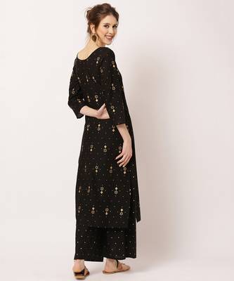 Black digital print cotton salwar 4