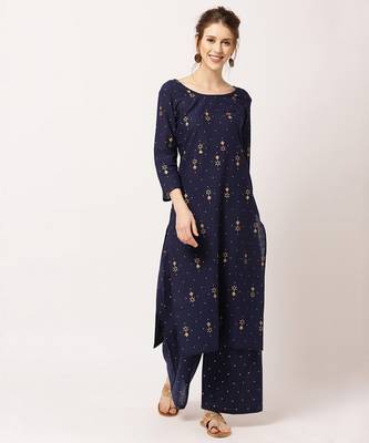 Blue digital print cotton salwar 1
