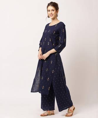 Blue digital print cotton salwar 2