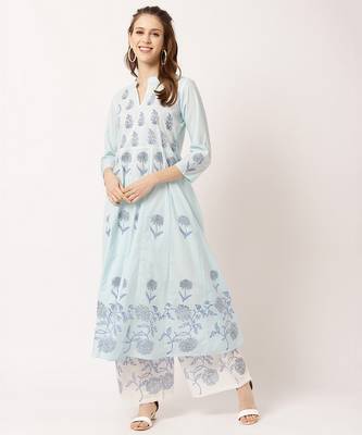 Blue digital print cotton salwar 1