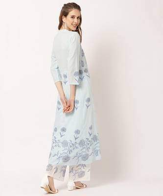 Blue digital print cotton salwar 4