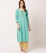 Blue digital print cotton salwar