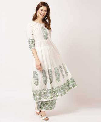 White digital print cotton salwar 1