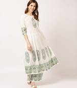 White digital print cotton salwar