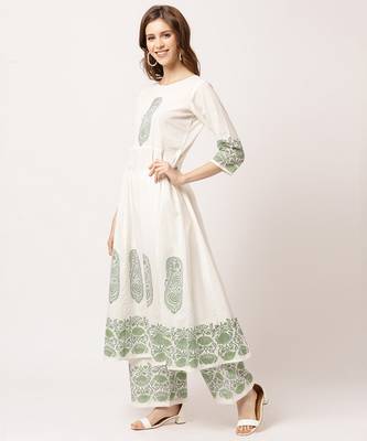 White digital print cotton salwar 2