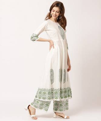 White digital print cotton salwar 3