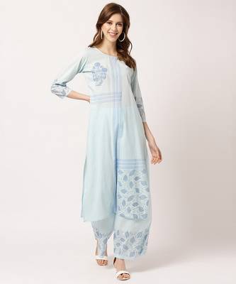 Blue digital print cotton salwar 1