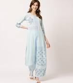 Blue digital print cotton salwar