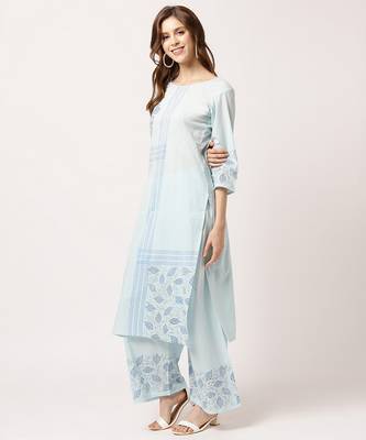 Blue digital print cotton salwar 2
