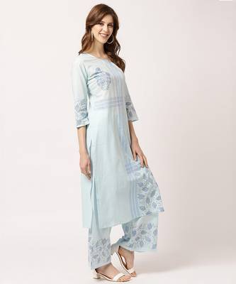Blue digital print cotton salwar 3