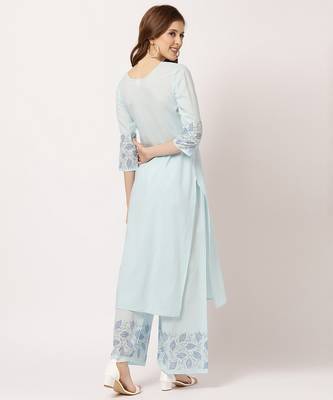 Blue digital print cotton salwar 4