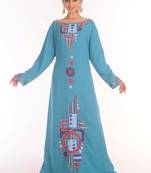 Royal Ethnic Maxi Abaya Moroccan Islamic Kaftan Beach Fancy Modern Floor Length Long Sleeve For Women Dress