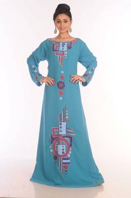 Royal Ethnic Maxi Abaya Moroccan Islamic Kaftan Beach Fancy Modern Floor Length Long Sleeve For Women Dress 2