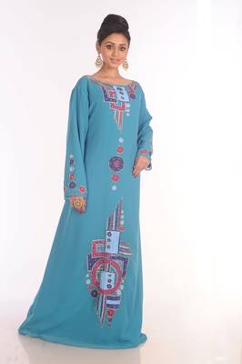 Royal Ethnic Maxi Abaya Moroccan Islamic Kaftan Beach Fancy Modern Floor Length Long Sleeve For Women Dress 5