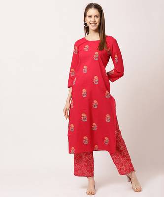 Red digital print cotton salwar 1