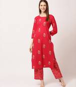 Red digital print cotton salwar
