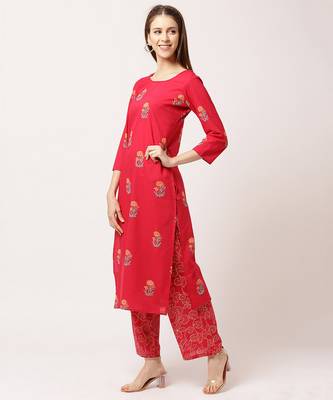 Red digital print cotton salwar 2