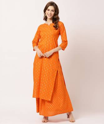 Orange digital print cotton salwar 1