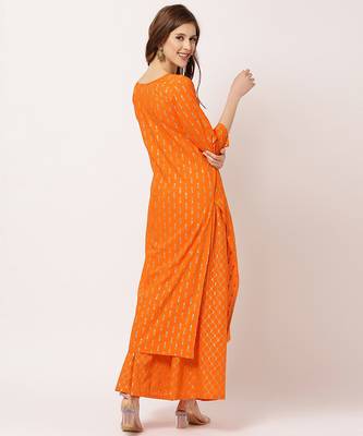Orange digital print cotton salwar 4
