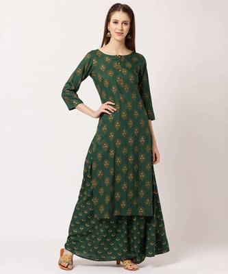 Green digital print rayon salwar 1