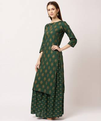 Green digital print rayon salwar 2